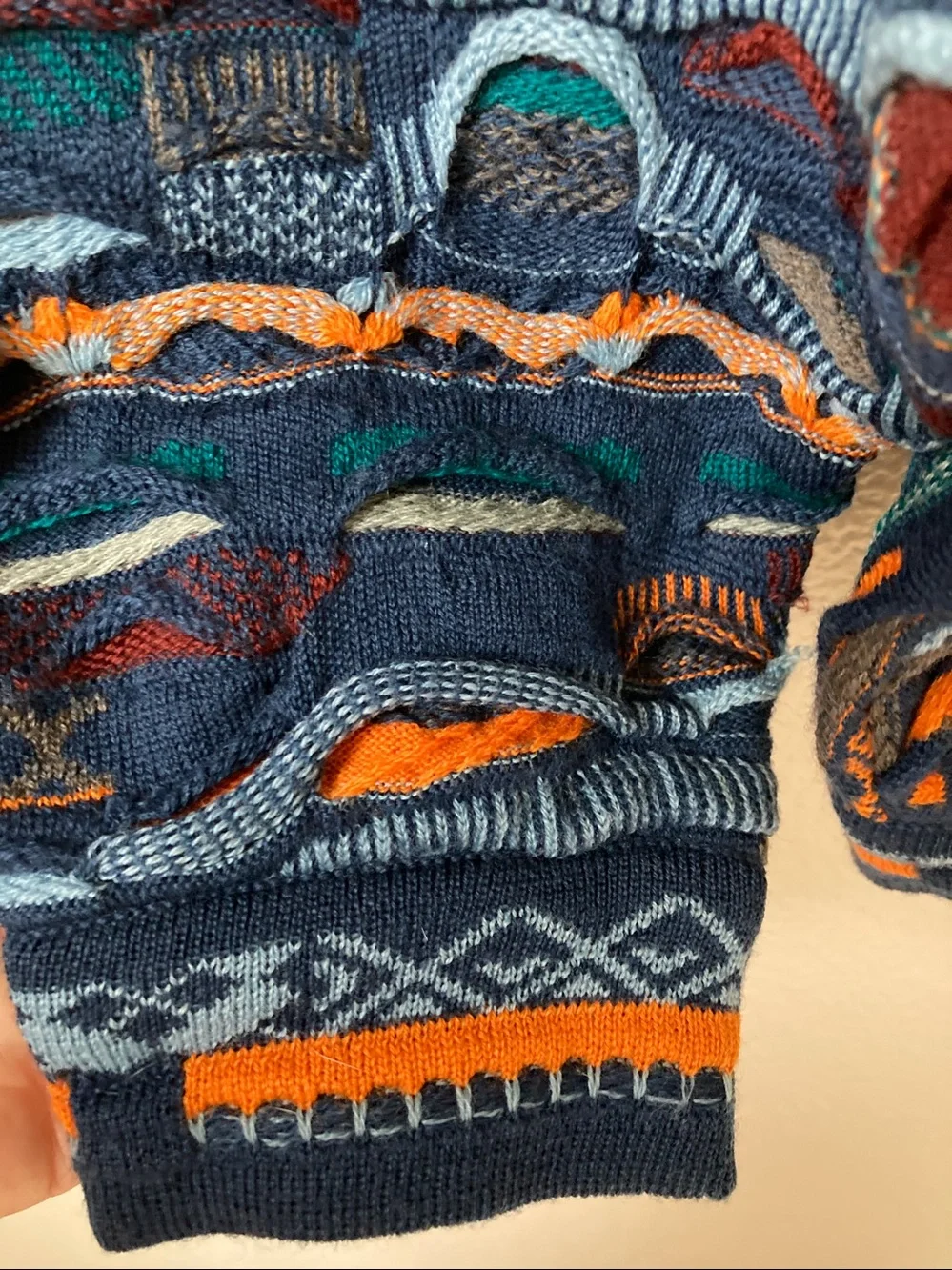 Vintage Coogi Australia 100% Wool 3D texture knit sweater 80s 90s sz M